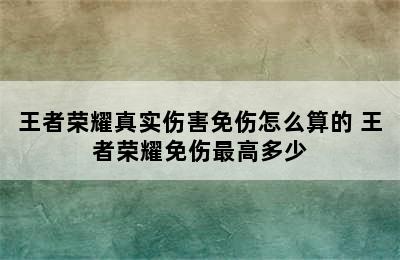 王者荣耀真实伤害免伤怎么算的 王者荣耀免伤最高多少